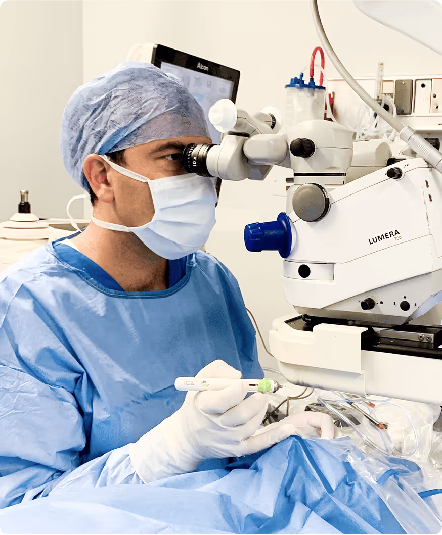 Dr. Ianchulev with surgical microscope